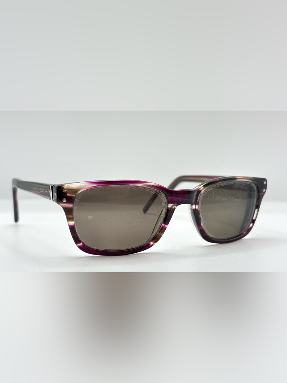Brown Purple Oval Sunglasses Frames Only